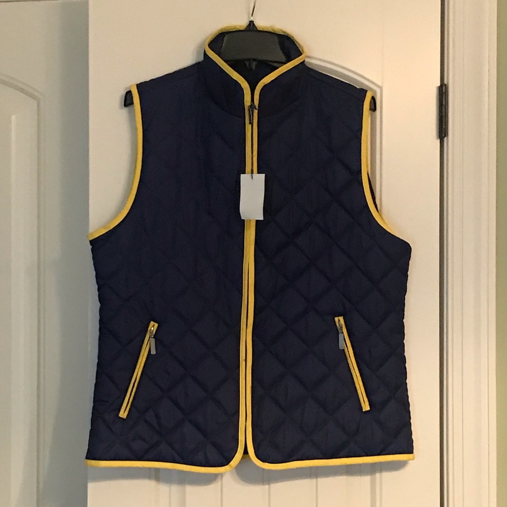 Navy quilted vest